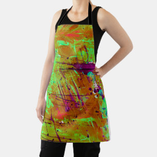 Tablier Peinture Abstraite couleur néon vert