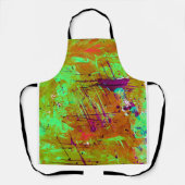 Tablier Peinture Abstraite couleur néon vert (Recto)
