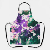 Tablier Peinture Abstraite couleur vert et pourpre (Recto)