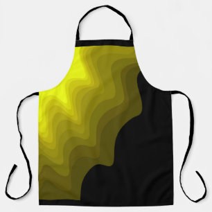 Tablier Peinture abstraite noire et jaune