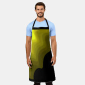 Tablier Peinture abstraite noire et jaune (Porté)