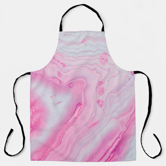 Tablier Peinture abstraite rose et blanche (Recto)