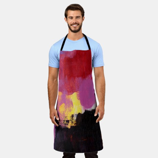 Tablier Peinture Abstraite. Style art tendance. Couleur br (Porté)