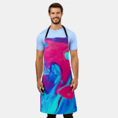 Tablier Peinture abstraite violette et bleue (Porté)