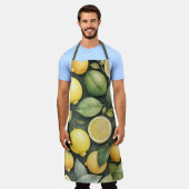Tablier Peinture aquarelle des citrons (Porté)