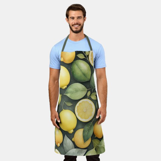 Tablier Peinture aquarelle des citrons (Porté)