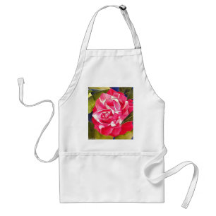 Tablier Peinture artistique de fleurs de camélia rose à l'