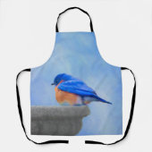 Tablier Peinture Bluebird - Art original pour oiseaux (Recto)