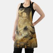 Tablier Peinture chinoise Faux Golden Dripping Monogramme (Insitu)