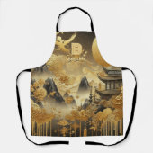 Tablier Peinture chinoise Faux Golden Dripping Monogramme (Recto)