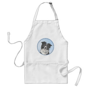 Tablier Peinture Collie Bordure - Joli art original chien