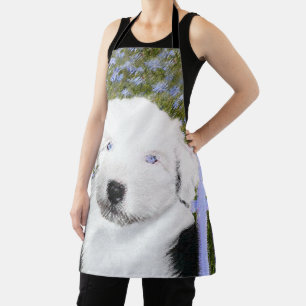 Tablier Peinture de chiot Old English Sheepdog - Art canin