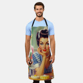 Tablier Peinture de cuisine rétro (Porté)