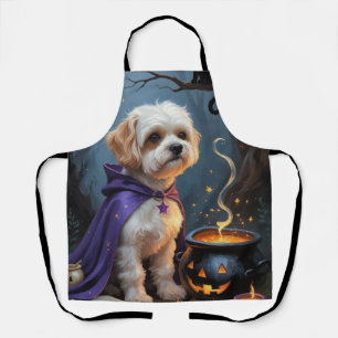 Tablier Peinture de fantaisie d'Halloween de chien Bichon