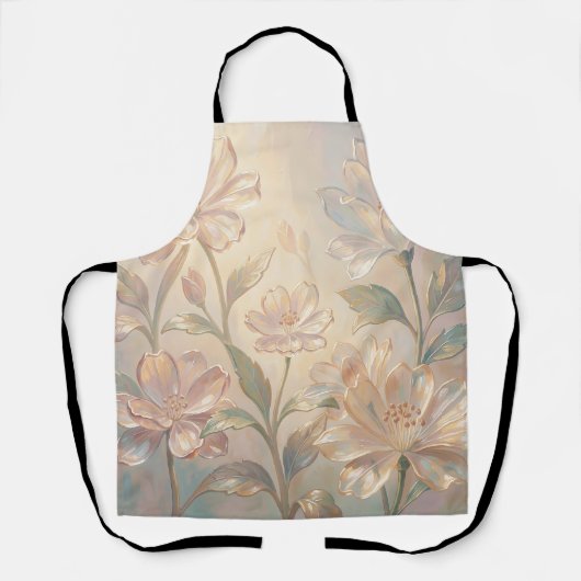Tablier Peinture de fleurs douces au pastel (Recto)