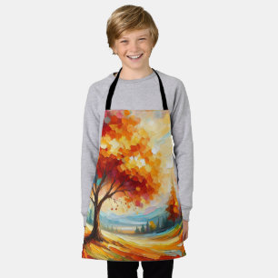 Tablier Peinture de paysage avec des couleurs vives