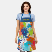 Tablier Peinture de peinture colorée personnalisée (Porté)