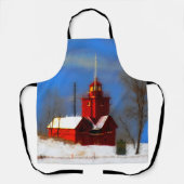 Tablier Peinture de phare rouge - Art original (Recto)