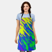 Tablier Peinture de Spray Mardi Gras Bleu (Porté)