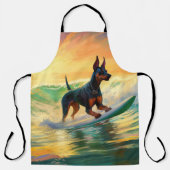 Tablier Peinture de Surf à la Plage de Doberman (Recto)