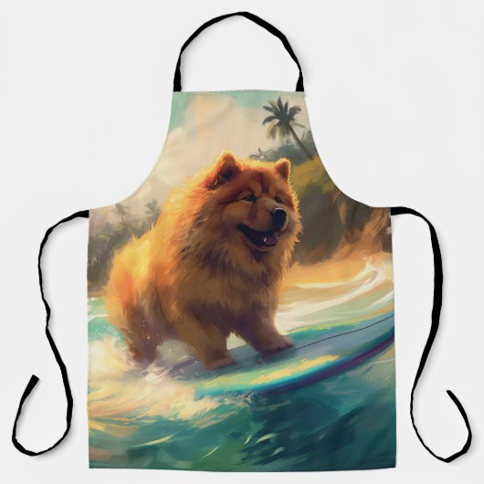 Tablier Peinture de surf de la plage de Chow Chow (Recto)