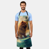 Tablier Peinture de surf de la plage de Chow Chow (Porté)