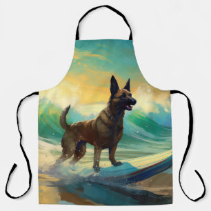 Tablier Peinture de Surf sur Plage Malinois Belge