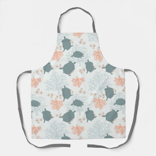 Tablier Peinture de tortue de mer Motif océanique sur tout (Recto)