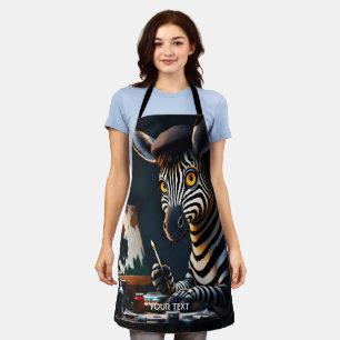 Tablier Peinture de visage de zèbre mignon fantastique