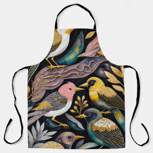 Tablier Peinture d'oiseaux Abstraits colorés