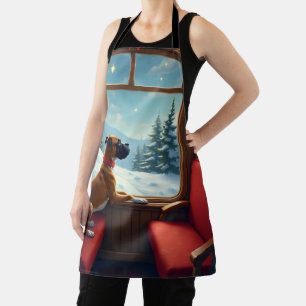 Tablier Peinture du voyage en train de Noël de Boxer