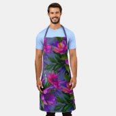 Tablier Peinture Fleurs tropicales Couleurs vives (Porté)