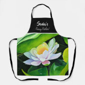 Tablier Peinture florale Lily blanche, Moyen (Recto)