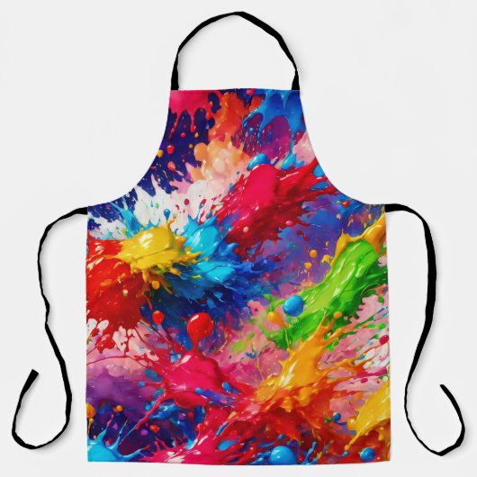 Tablier Peinture humide colorée design (Recto)