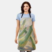 Tablier Peinture impressionniste de courgettes vertes fraî (Porté)