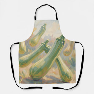 Tablier Peinture impressionniste de courgettes vertes fraî