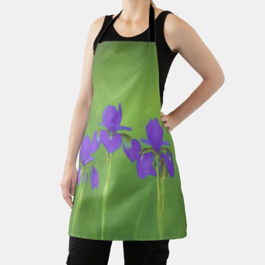Tablier Peinture Iris Violet - Art Fleur Originale (Insitu)