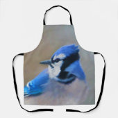Tablier Peinture Jay Bleu - Art Oiseau Original (Recto)
