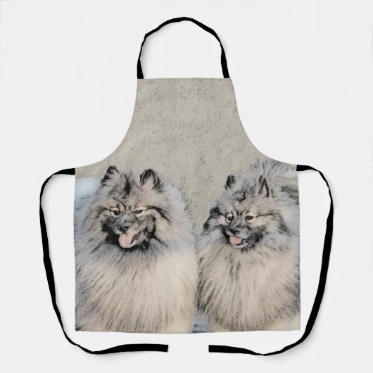 Tablier Peinture Keeshond Brothers - Art Chien original (Recto)