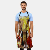 Tablier Peinture moderne à l'huile d'éléphant Abstraite (Porté)