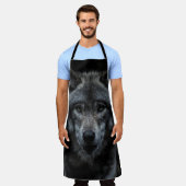 TABLIER PEINTURE NOIRE ET BROWN EN LOLLIER (Porté)