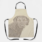 Tablier Peinture originale de chien par Retriever de Chesa (Recto)
