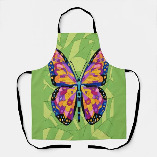 Tablier Peinture papillon abstraite (Recto)