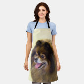 Tablier Peinture Poméranienne Noir et Tan Art Chien origin (Porté)