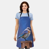 Tablier Peinture pour oiseaux bleus (femelle) - Art origin (Porté)