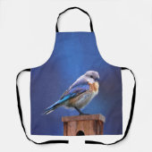 Tablier Peinture pour oiseaux bleus (femelle) - Art origin (Recto)