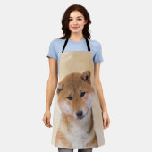 Tablier Peinture Shiba Inu (Rouge) - Art Chien original (Porté)