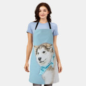 Tablier Peinture Sibérienne Husky Puppy - Art Chien origin (Porté)