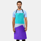 Tablier Peinture turquoise, blanche et violette (Porté)
