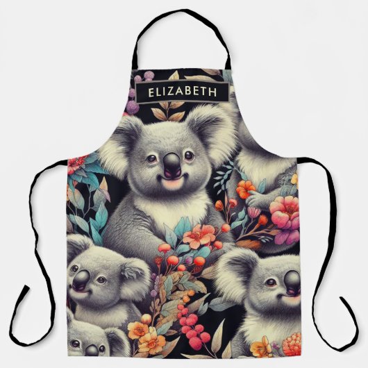 Tablier Peinture vintage Cute Koala (Recto)